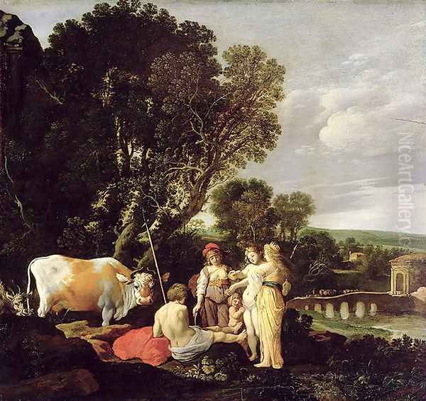 The Judgement of Paris, 1626 Oil Painting by Moyses or Moses Matheusz. van Uyttenbroeck