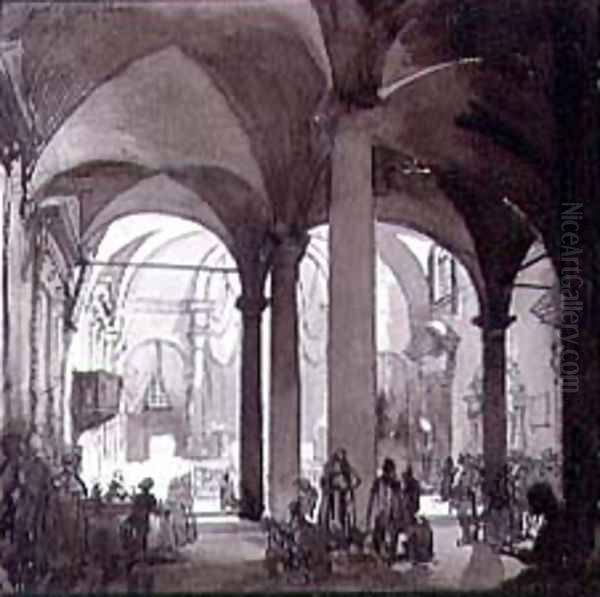 Interior View of the Convent Church, San Felice, Florence Oil Painting by Francis Sydney Unwin