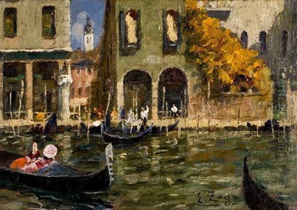 Canal Grande - Traghetto Di Santa Sofia Oil Painting by Erma Zago