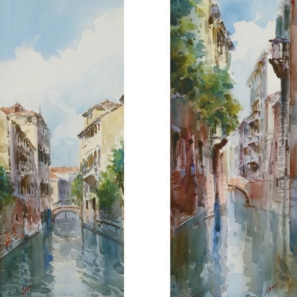 Canale A Venezia Oil Painting by Erma Zago