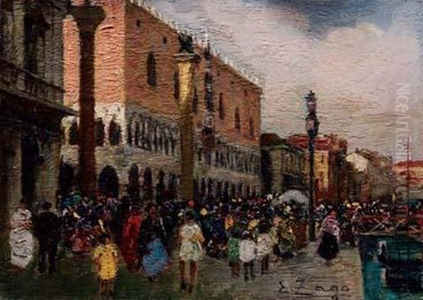 Scena Veneziana Oil Painting by Erma Zago