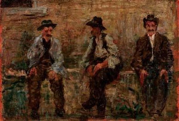 I Tre Amici Oil Painting by Erma Zago