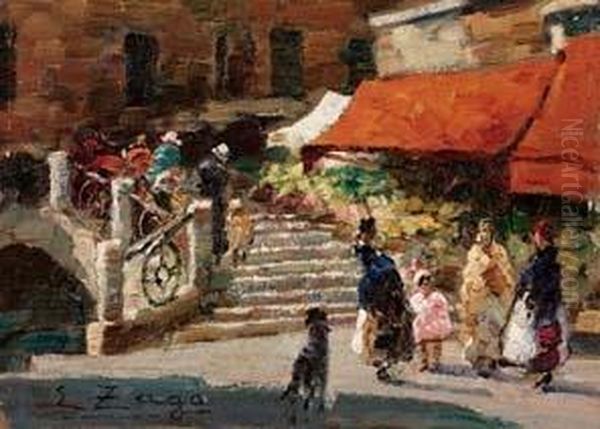 Mercato Veneziano Oil Painting by Erma Zago