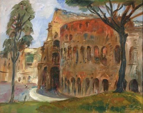 Scorcio Del Colosseo Oil Painting by Erma Zago