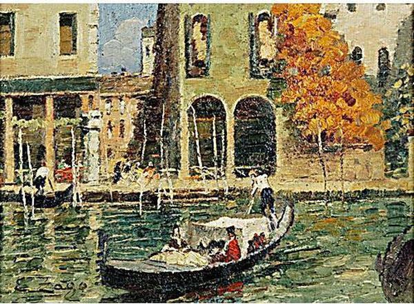 Gondola A Venezia Oil Painting by Erma Zago