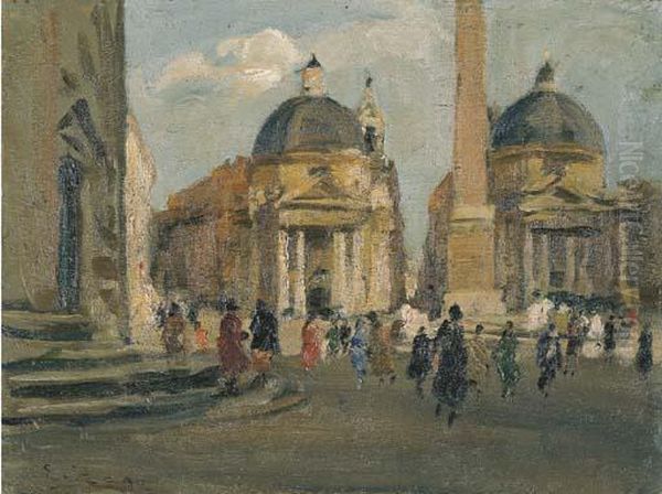 Roma, Piazza Del Popolo Oil Painting by Erma Zago