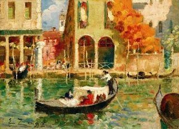 Canale Veneziano
Gondole A Venezia Oil Painting by Erma Zago