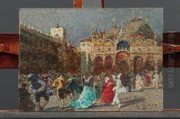 Carnevale In Piazza San Marco Oil Painting by Erma Zago