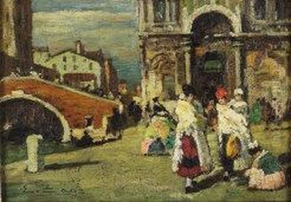 Piazzetta Veneziana Oil Painting by Erma Zago