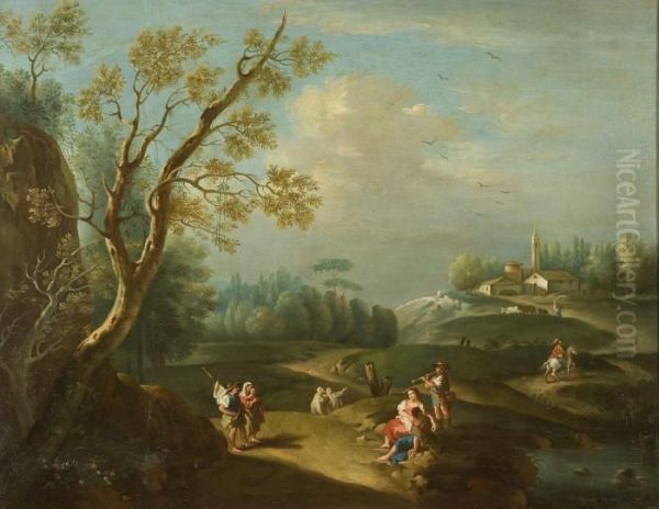 Scene Pastorale Oil Painting by Giuseppe Zais