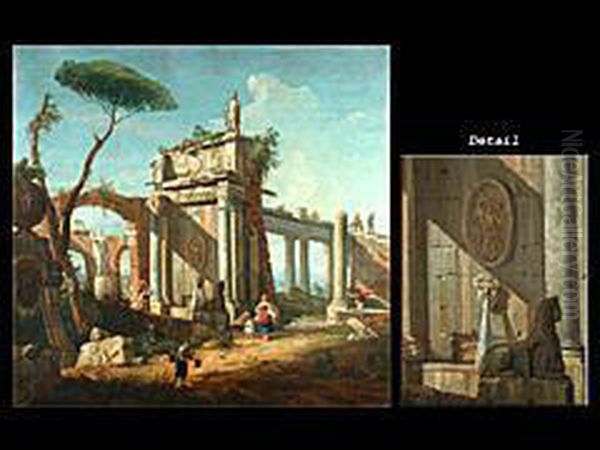 Capriccio Oil Painting by Giuseppe Zais