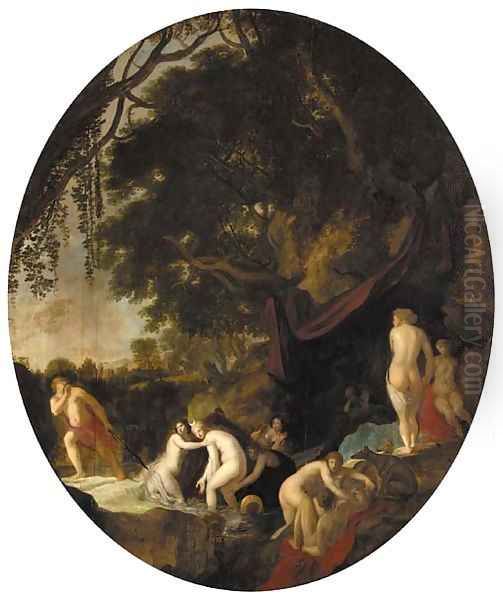 Diana and Actaeon Oil Painting by Moyses or Moses Matheusz. van Uyttenbroeck