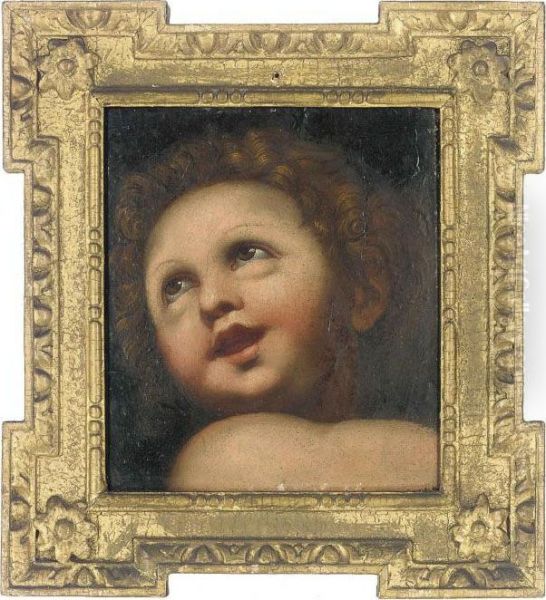 Head Of A Putto: A Fragment Oil Painting by Domenico Zampieri (Domenichino)