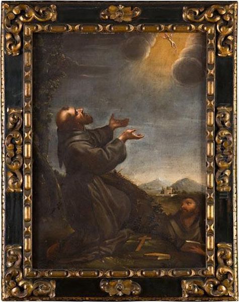 San Francesco Riceve Le Stimmate Oil Painting by Domenico Zampieri (Domenichino)