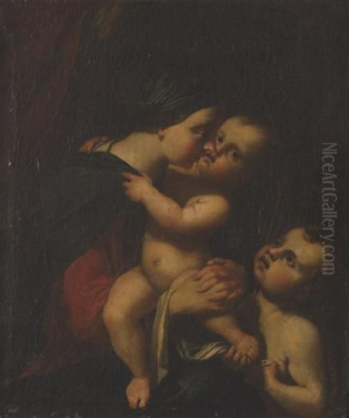 Vierge A L'enfant Avec Saint Jean-baptiste Oil Painting by Domenico Zampieri (Domenichino)