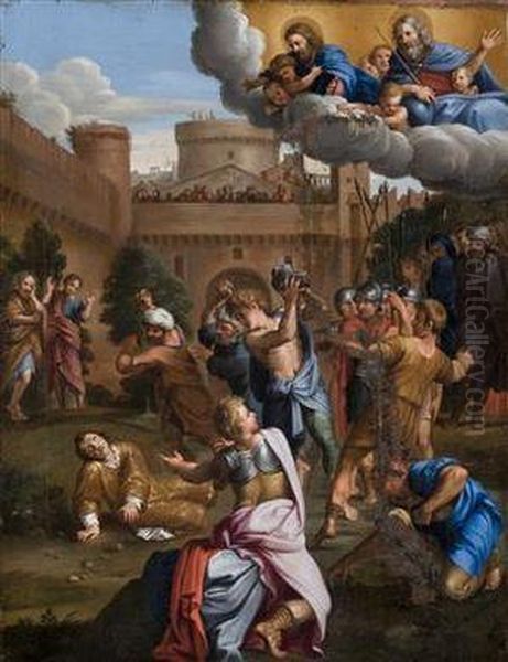 Die Steinigung Des Heiligen Stephan Oil Painting by Domenico Zampieri (Domenichino)