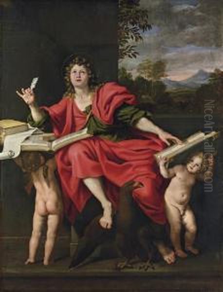 Saint John The Evangelist Oil Painting by Domenico Zampieri (Domenichino)