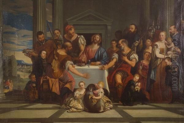 La Cena Di Emmaus Oil Painting by Domenico Zampieri (Domenichino)