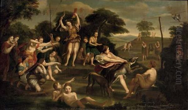 Diana And Her Nymphs After The Hunt Oil Painting by Domenico Zampieri (Domenichino)