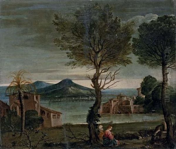 The Rest On The Flight Into Eygpt Oil Painting by Domenico Zampieri (Domenichino)