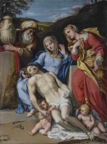 The Pieta Oil Painting by Domenico Zampieri (Domenichino)