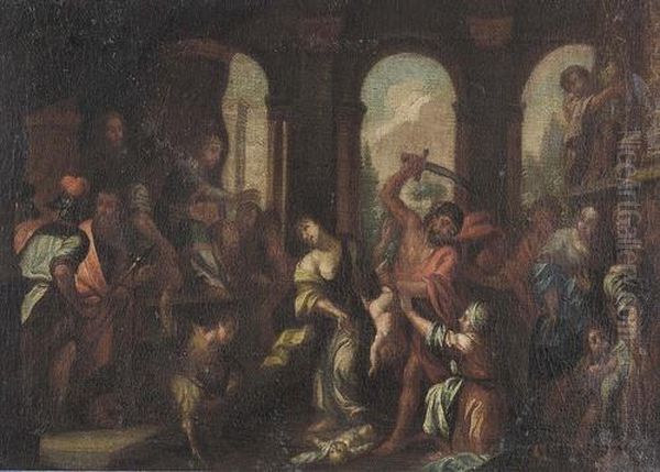 Das Urteil Des Salomo. Oil Painting by Domenico Zampieri (Domenichino)