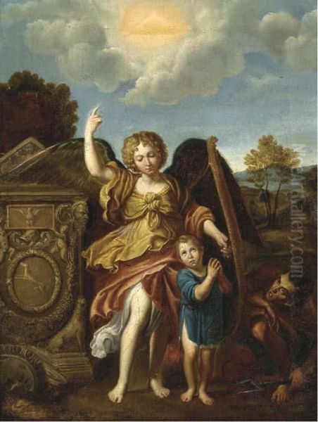 The Guardian Angel Oil Painting by Domenico Zampieri (Domenichino)