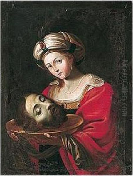 Salome With The Head Of Saint John The Baptist Oil Painting by Domenico Zampieri (Domenichino)