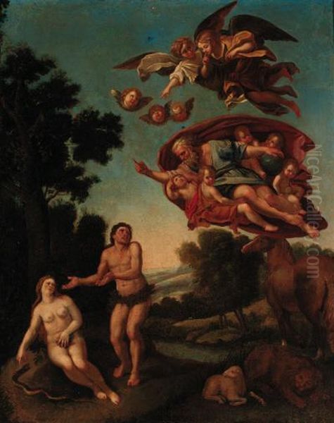 The Expulsion From The Garden Of Eden Oil Painting by Domenico Zampieri (Domenichino)