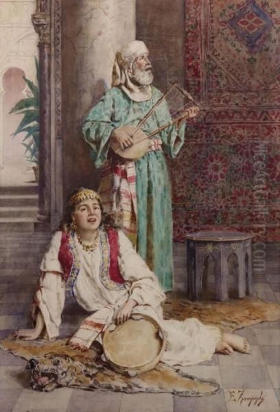 Harem Oil Painting by Eugenio Zampighi