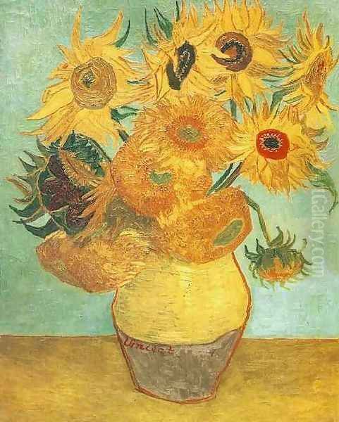 Vase With Twelve Sunflowers II Oil Painting by Vincent Van Gogh