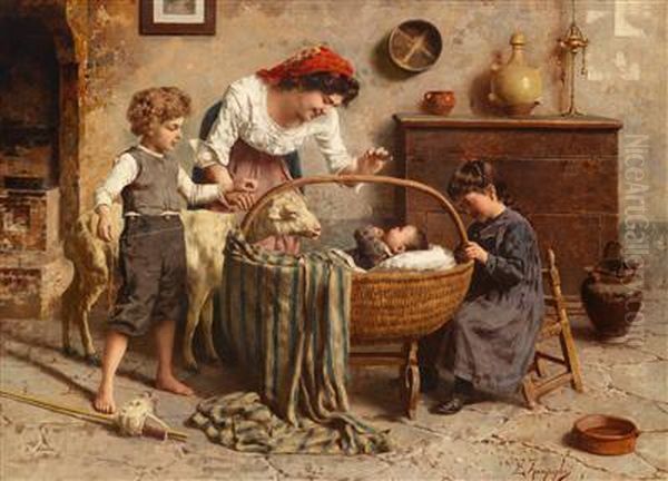 Der Kleine Liebling Oil Painting by Eugenio Zampighi