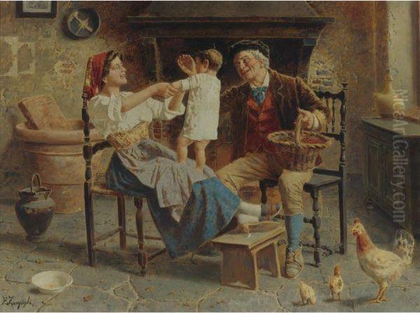 The Happy Family Oil Painting by Eugenio Zampighi