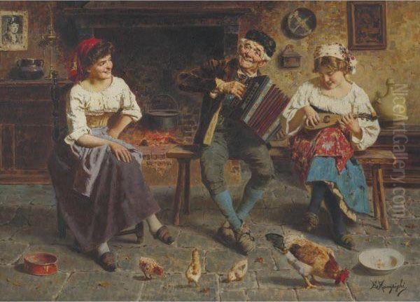 The Concert Oil Painting by Eugenio Zampighi