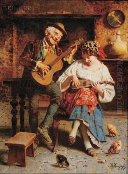 The Duet Oil Painting by Eugenio Zampighi