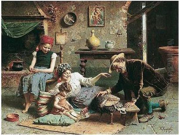 Nella Cucina (in The Kitchen) Oil Painting by Eugenio Zampighi