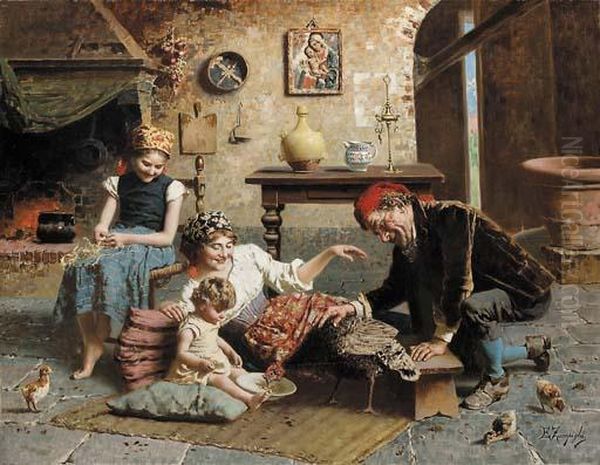 The Happy Family Oil Painting by Eugenio Zampighi