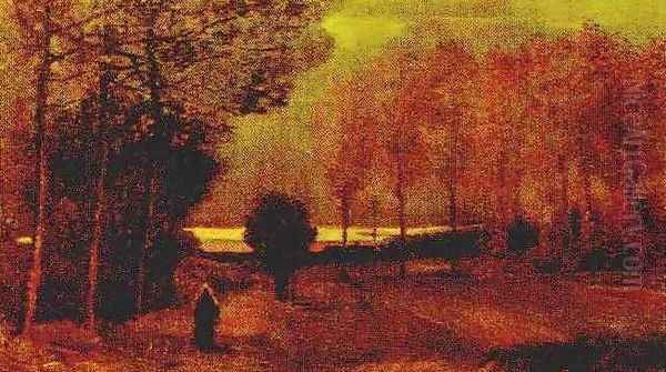 Autumn Landscape At Dusk Oil Painting by Vincent Van Gogh