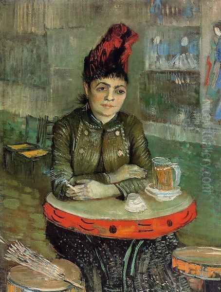 Agostina Segatori Sitting In The Cafe Du Tambourin Oil Painting by Vincent Van Gogh