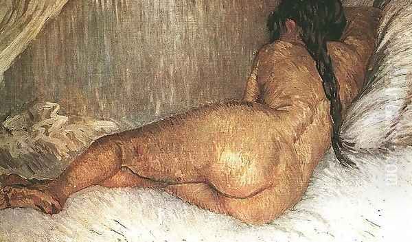 Nude Woman Reclining Seen From The Back Oil Painting by Vincent Van Gogh