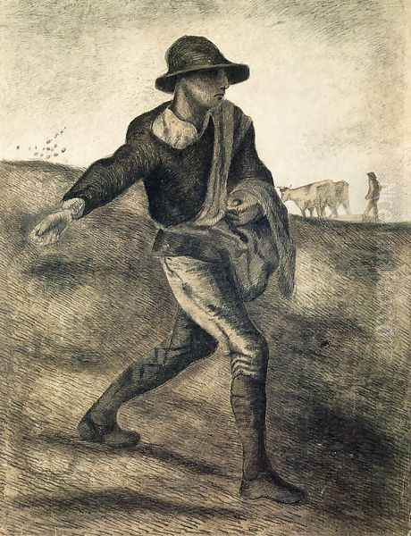 A Sower (after Millet) Oil Painting by Vincent Van Gogh