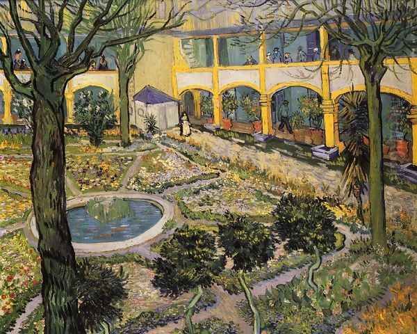 Courtyard of the Hospital in Arles Oil Painting by Vincent Van Gogh