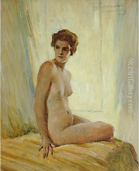 Modella Seduta Oil Painting by Giovanni Zangrando