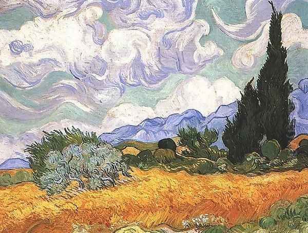 Wheat Field With Cypresses At The Haute Galline Near Eygalieres Oil Painting by Vincent Van Gogh