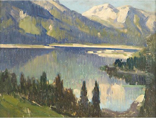 Lago Alpino Oil Painting by Giovanni Zangrando