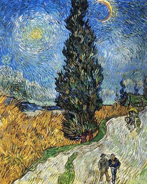 Cypress against a Starry Sky Oil Painting by Vincent Van Gogh