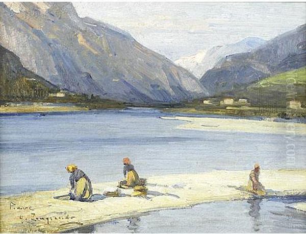 Donne Sul Piave Oil Painting by Giovanni Zangrando