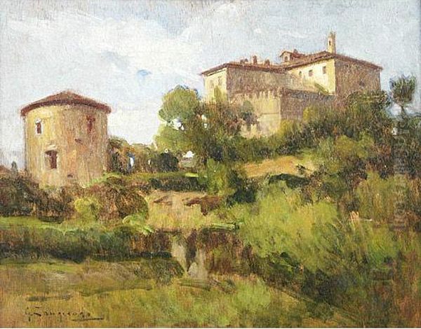 Paesaggio Con Castello Oil Painting by Giovanni Zangrando