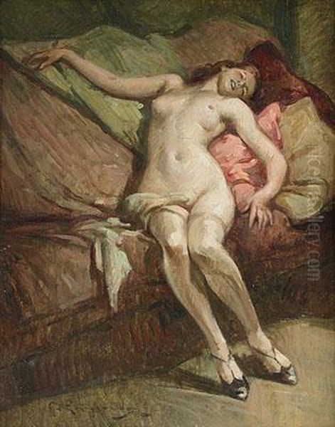 Nudo Di Donna Sul
Divano Oil Painting by Giovanni Zangrando