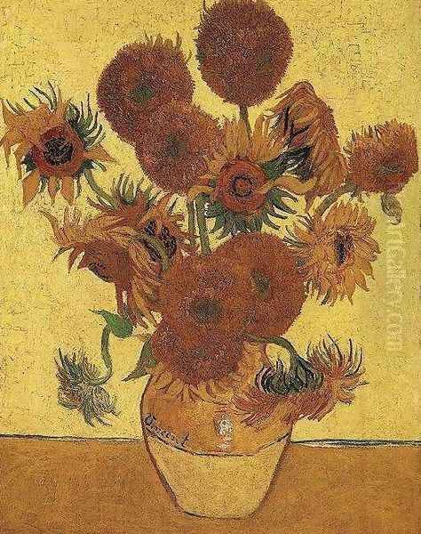 Vase With Fifteen Sunflowers Oil Painting by Vincent Van Gogh